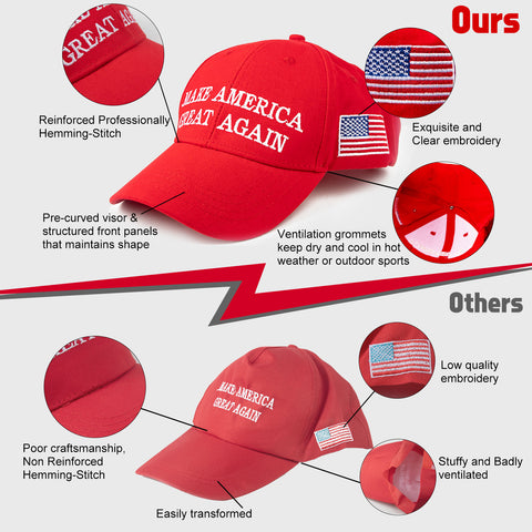 2x MAGA Save America Again President Trump Hat Cap Embroidered w/Lapel Pins