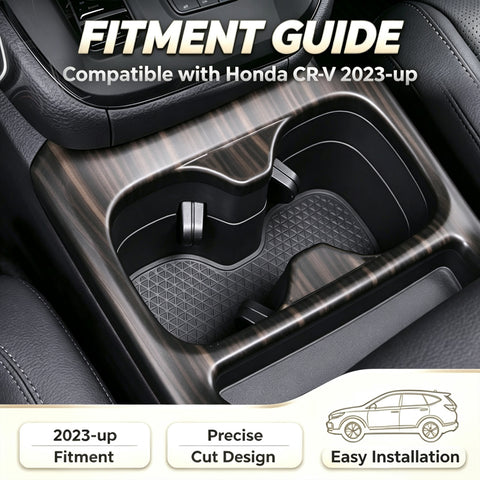 Wood/ Carbon Style Console Cup Holder Frame Trim Accessories For Honda CRV 23-up