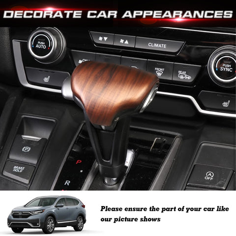 Peach Wood Grain Inner Gear Shift Lever Knob Cover Trim For Honda CR-V 2017-2022