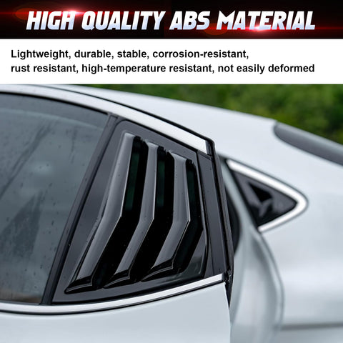Side Window Louver Blinds Sun Shades Trim For Toyota Camry 2025-2026 Gloss Black