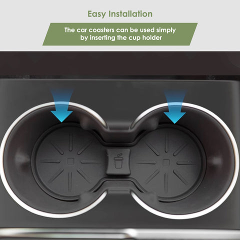 Center Console Cup Coasters Anti-Slip Cup Holder Accessories For Tesla Model 3/Y