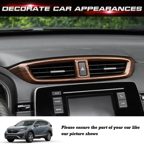 Peach Wood Grain Front Center AC Vent Outlet Decor For Honda CR-V 2017-2022