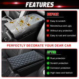 x xotic tech Center Console Cover Compatible with Ford Bronco Accessories 2021 2022 2023 2024 2025 2/4-door, Prevent Dog Scratches Leather Armrest Cover Pad Protector with Side Pockets Storage Bag Interior Accessories