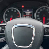 Steering Surrounding Ring Cover Trim, Aluminum Silver, Compatible with Audi A3 A4 A5 A6 A8 Q5 Q7