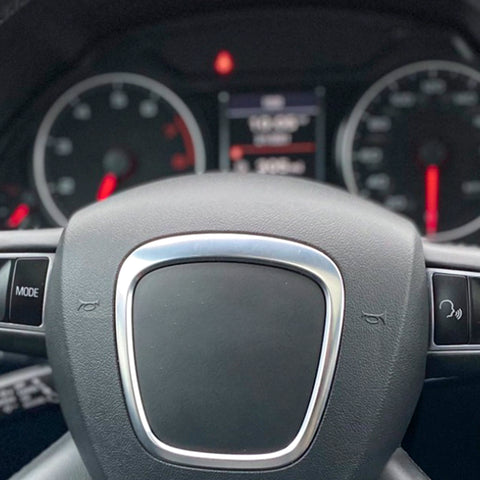 Steering Surrounding Ring Cover Trim, Aluminum Silver, Compatible with Audi A3 A4 A5 A6 A8 Q5 Q7