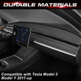 Matte Carbon Fiber Pattern Console Dashboard Panel Trim For Tesla Model 3 2017-2023 & Model Y 2020-up