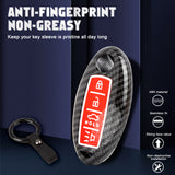 For Nissan/Infiniti 4-Button Carbon Fiber ABS Silicone Cover Remote Key Case Fob