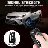 Carbon Fiber Remote Key Fob Shell Case Holder For Toyota RAV4 Corolla w/Keychain