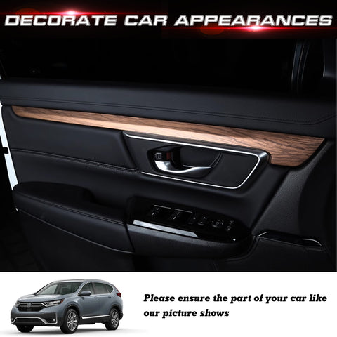 Set Peach Wood Style Side Door Panel Stripe Cover Trim For Honda CR-V 2017-2022