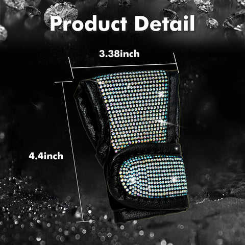 Bling Rhinestone Leather Auto Gear Shift Knob Protective Cover Universal Fit