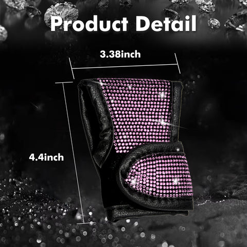 Bling Rhinestone Leather Auto Gear Shift Knob Protective Cover Universal Fit