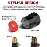 x xotic tech // Slash Tire Valve Stem Cover Caps Compatible with Dodge Challenger Charger Durango Avenger SRT Hornet R/T Dart Journey Magnum Nitro Caliber Aluminum Alloy Wheel Valve Cap Set(4Pcs)