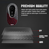 x xotic tech Glossy Black/Red Mix Color Carbon Fiber Texture Hard Plastic Key Fob Cover Case Compatible with Mercedes Benz W223 S Class, W206 C Class, X254 GLC Class, EQS EQE Gen4 Oval Shape