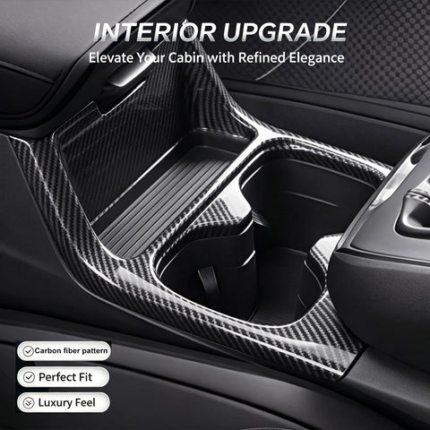 Wood/ Carbon Style Console Cup Holder Frame Trim Accessories For Honda CRV 23-up