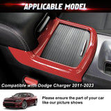 Carbon Fiber Texture Central Cup Holder Frame Trim Cover For Dodge Charger 2011-23
