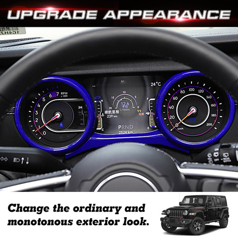 x xotic tech Dashboard Cluster Panel Gauges Cover Trim Ring Compatible with Jeep Wrangler JL JLU 2018-2023 & Gladiator JT 2020-2023 Interior Accessories(3Pcs)