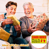 x xotic tech Elderly Driver Car Magnet Reflective Senior Driver Magnet Signs for Car Old People Gag Gifts Yellow Sign Magnetic Bumper Sticker for Grandma Grandpa