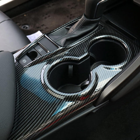 ABS Red / Blue / Carbon Fiber / Wood Center Console Cup Holder Panel Trim For Toyota Camry SE LE 2018-up