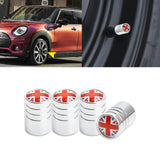 Xotic Tech Wheel Valve Stem Cap Cover Screw with Red Union Jack Car Tire Wheel Stem Air Valve Caps, Compatible with Mini Cooper F55 F56 R50 R52 R53 R55 R56 R57 R58 R59 R60 R61, 4pcs