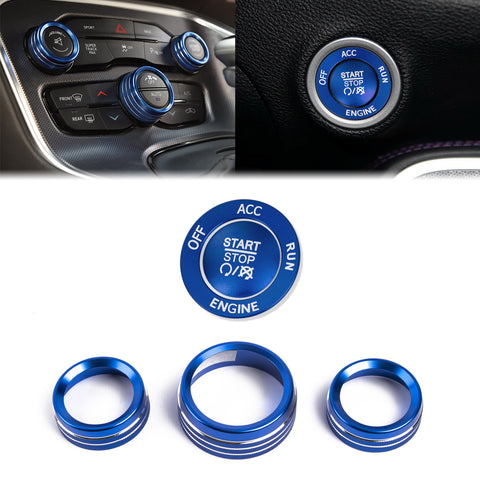 Engine Push Button Air Conditioner Switch Cover CD Knob Ring For Dodge Charger