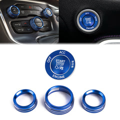 Engine Push Button Air Conditioner Switch Cover CD Knob Ring For Dodge Charger