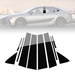 For Toyota Camry 2025+ 10pcs Black Pillar Post Door Window Trim Piano Cover Kit