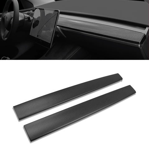 Matte Carbon Fiber Pattern Console Dashboard Panel Trim For Tesla Model 3 2017-2023 & Model Y 2020-up