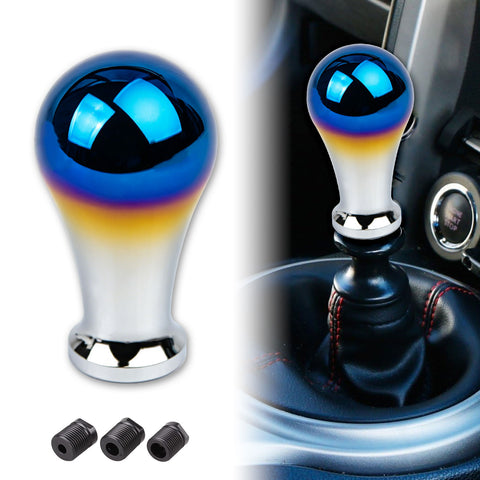 Universal Burnt Blue Alloy Round Ball Shape Car Gear Shift Knob Shifter Lever