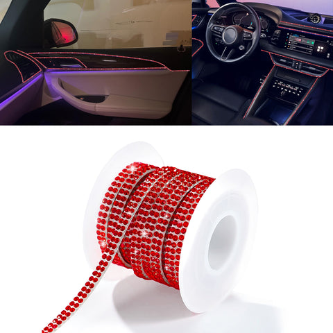 16.4 Ft Rhinestone Auto Dashboard Line Self Adhesive Molding Sticker Trim Strips