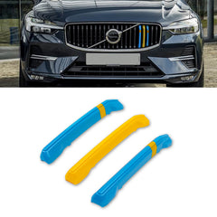 Tri Color Front Center Kidney Grille Insert Decor Trims For Volvo XC60 2018-2021