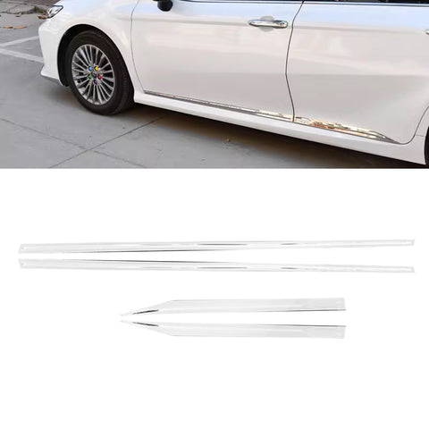 4x Chrome Stainless Steel Car Body Door Side Molding Trim Cover for Toyota Camry 2018 2019 2020