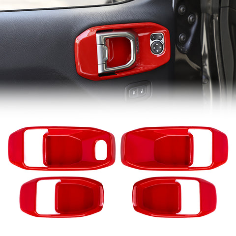 x xotic tech Door Handle Bowl Cover Decor Trim for Jeep Wrangler JL JLU 2018-up Gladiator JT 2020-up Interior Accessories(4Pcs)