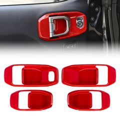 x xotic tech Door Handle Bowl Cover Decor Trim for Jeep Wrangler JL JLU 2018-up Gladiator JT 2020-up Interior Accessories(4Pcs)