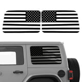 x xotic tech American Flag Rear Side Window Decal Sticker, Pre-cut Vinyl Back Window Glass USA Flag Sticker Exterior Accessories Compatible with Jeep Wrangler 2018-up 4 Door (2Pcs)