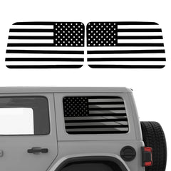 x xotic tech American Flag Rear Side Window Decal Sticker, Pre-cut Vinyl Back Window Glass USA Flag Sticker Exterior Accessories Compatible with Jeep Wrangler 2018-up 4 Door (2Pcs)