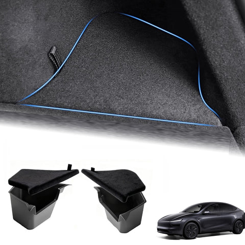 Rear Trunk Storage Bins Side Box with Carpeted Lid For Tesla Model Y Juniper 25+