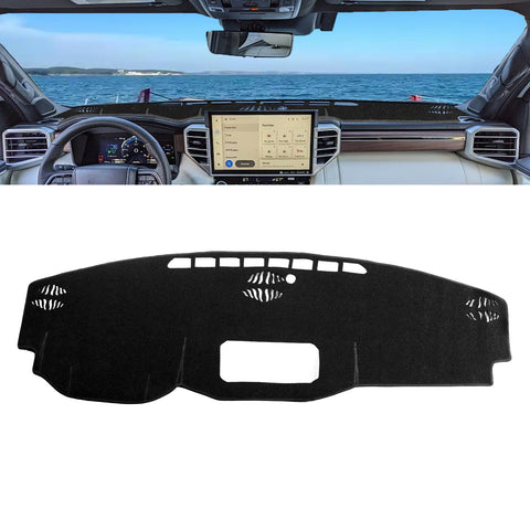Black Non-Slip Dash Overlay Cover Dashboard Poly Mat For Toyota Tundra 2022-2025