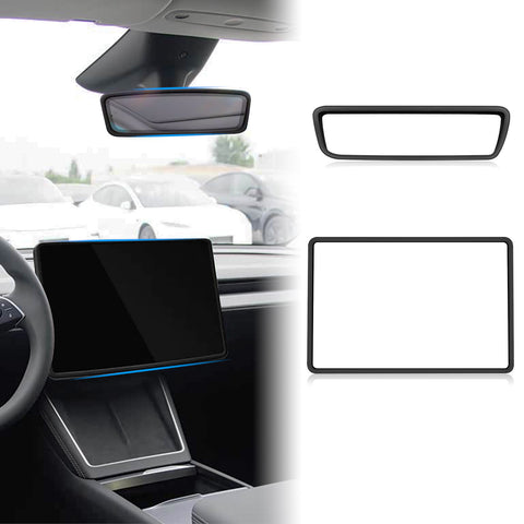 2pcs/Set Screen Edge Rearview Mirror Protector Trim Frame For Tesla Model 3 Y