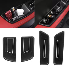 Door Storage Box Tray Organizer Compatible with Porsche Macan S/T/GTS/Turbo 2015-up Interior Car Door Side Handle Insert Pocket Holder Glove Pallet Accessories (4 Packs w/Anti-slip pads)