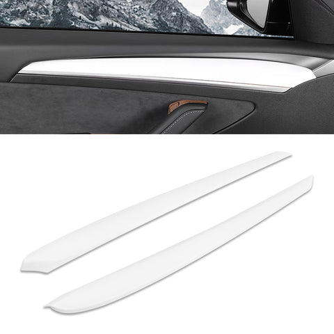 Matte White Door Panel Stripe Overlay Cover For Tesla Model 3 2021-2023 & Model Y 2020-up