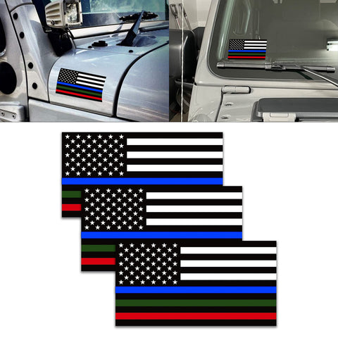 American Flag Decal Window Clings Vinyl Car Decals Static Self Adhesive 3" x 5"