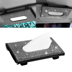 Bling Rhinestone Car Sun Visor Tissue Box Paper Towel Holder Clip Universal Fit