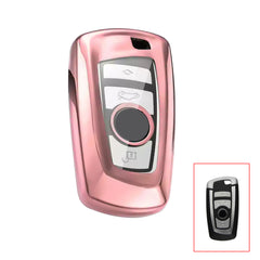 Key Fob Cover Protective Case, Soft TPU Key Case Shell Keyless Remote Control Smart Car Key Protector for BMW 1 2 3 5 6 7 Series X1 X3 X4 X5 X6 M2 M3 M4 M5 M6, Rose Gold