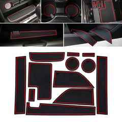 x xotic tech Door Slot Mat Compatible with Ford Mustang 2015-2023, Center Console Liner Organizer Non-Slip Cup Holder Insert Groove Door Pocket Pad Car Accessories