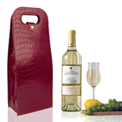 2-Bottle Leather Wine Tote Bag Protector Champagne Gift Bag with Handle For Gift