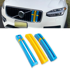 Tri Color Front Center Kidney Grille Insert Decor Trims For Volvo XC90 2016-19