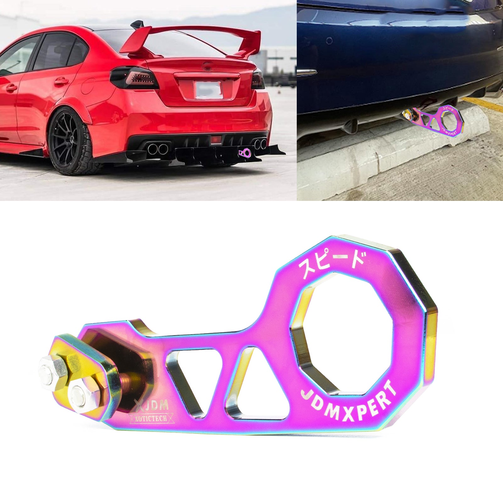 Xotic Tech JDM Cool Blue Track Racing Style Tow Hook Ring Look