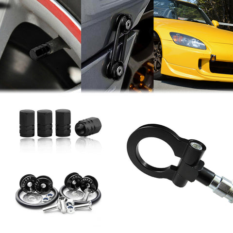 Set Towing Hook+ Air Valve Caps + Quick Release Fastener For Honda AP2 2002-09