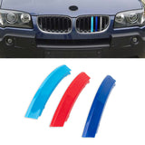 Tri-Colored Front Center Kidney Grille Strips Clip Cover For BMW X3 E83 2003-06