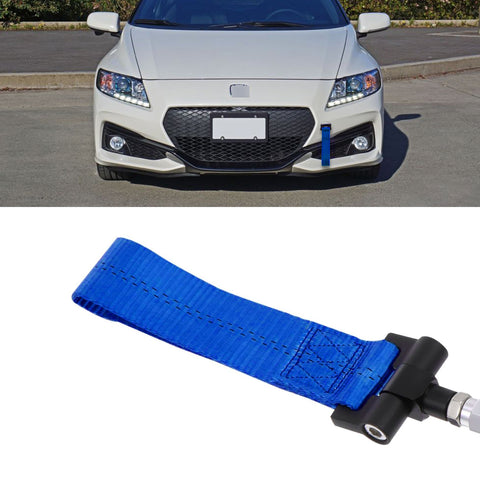 Blue / Black / Red JDM Style Tow Hole Adapter with Towing Strap for Honda Fit Insight CR-Z